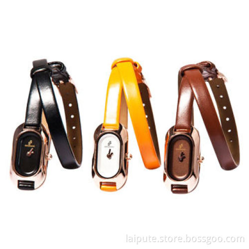 Leather Ladies' Fashionable Wristwatches, Stainless Steel Case Material, Customized Logos Welcome